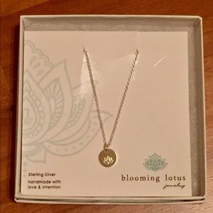 Sterling silver tiny lotus pendant necklace